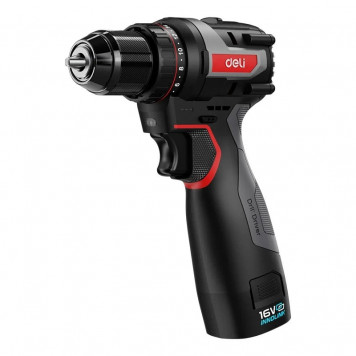 Шуруповёрт DE-DZ16-1D2, 2х2Ач+ЗУ, 16В, 45Нм, сумка, Deli "Red Line"-12