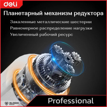 Шуруповёрт DE-CZ16-1D2, 2х2Ач+ЗУ, 16В, 45Нм Deli-7