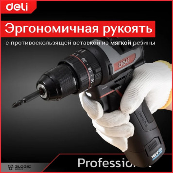 Шуруповёрт DE-CZ16-1D2, 2х2Ач+ЗУ, 16В, 45Нм Deli-6