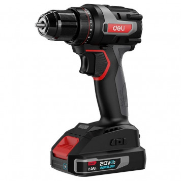 Шуруповёрт DE-DZ20-1D2, 2х2Ач+ЗУ, 20В, 50Нм, сумка, Deli "Red Line"-3
