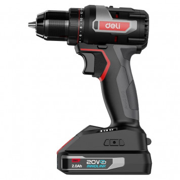 Шуруповёрт DE-DZ20-1D2, 2х2Ач+ЗУ, 20В, 50Нм, сумка, Deli "Red Line"-4
