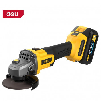 Угловая DC602 шлифмашина аккумуляторная 2АКБ*4Ач + ЗУ, 20В, 125мм, 3500/6000/8500об/мин сумка Deli-3