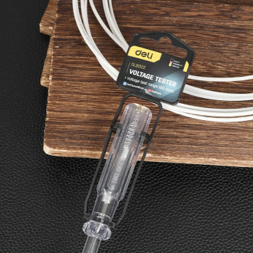 Отвёртка DL8002 тестер индикаторная напряжения светодиодная 100-500 В, длина 190мм Deli-4