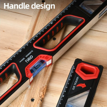 Уровень DL290800K зеркальный глазок, двухсторонняя фрезеровка 80 см Deli-5