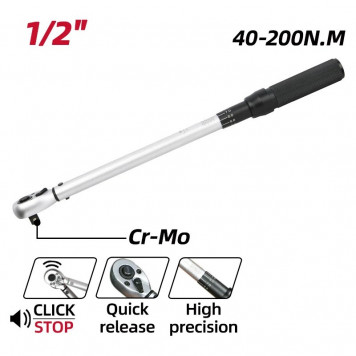 Ключ DL-YN-40200 динамометрический 40-200Нм, 1/2"72 зуба Deli-2