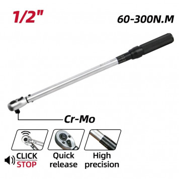 Ключ DL-YN-60300 динамометрический 60-300Нм, 1/2"72 зуба Deli-1