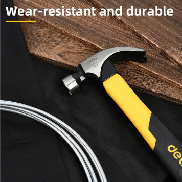 Молоток DL5001F гвоздодер, 225 гр. магнит Deli-4