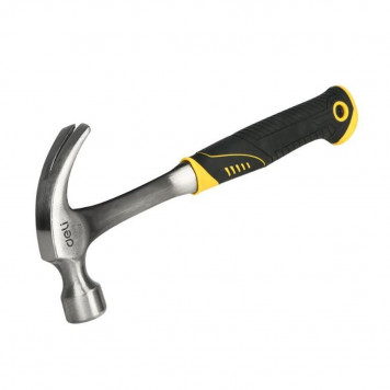 Молоток DL5072 гвоздодер цельнокованный 450 гр, прорезиненная рукоять Deli