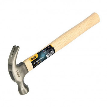 МолотокDL5240 гвоздодер 250 гр деревянная рукоять Deli