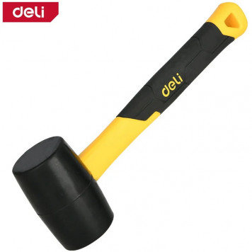 Молоток DL5908 резиновая 225 грамм, фиберглассовая рукоять с резиновой вставкой Deli