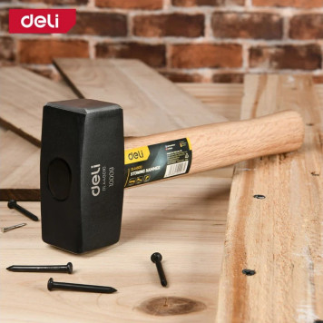 Кувалда DL448010 1 кг, деревянная рукоять Deli-2