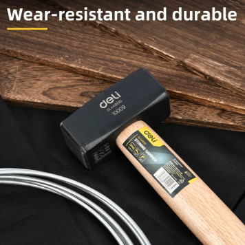 Кувалда DL448010 1 кг, деревянная рукоять Deli-6