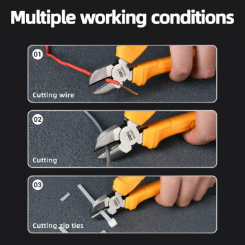 Бокорезы DL2206C диагональные 160мм, пластиковая ручка Deli-4