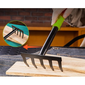 Грабли DL580813 садовые ручные пятизубчатые длина 30 см, защита от ржавчины и коррозии Deli-11