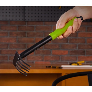 Грабли DL580813 садовые ручные пятизубчатые длина 30 см, защита от ржавчины и коррозии Deli-9