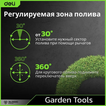 Дождеватель DL581302 разбрызгиватель импульсный на 3-х пиках Deli-3