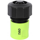 Соединитель DL8796 быстросъемный с аквастопом для шлангов 3/4" Deli