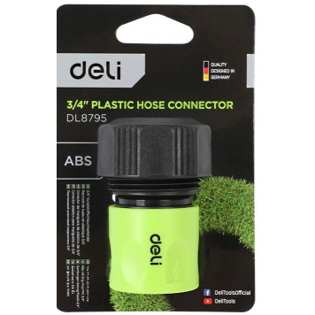 Соединитель DL8796 быстросъемный с аквастопом для шлангов 3/4" Deli-6