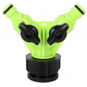 Распределитель DL8797 поливочный двухканальный 1"-3/4", внутренняя резьба, 2 вентиля Deli