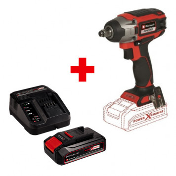 Гайковерт ударный PXC Impaxxo аккумуляторный 18В, 230Нм + 1 акк. 2.5 Ач + ЗУ 3А Einhell (арт. 4510080SET)