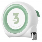 Рулетка H8103 "Home Series White" 3м х 19мм, клипса, шнурок, эксклюзивный дизайн Deli