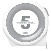 Рулетка H8105A "Home Series White" 5м х 19мм, клипса, шнурок, эксклюзивный дизайн Deli