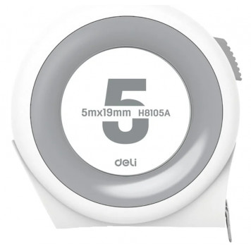 Рулетка H8105A "Home Series White" 5м х 19мм, клипса, шнурок, эксклюзивный дизайн Deli Рулетка H8105A "Home Series White" 5м х 19мм, клипса, шнурок, эксклюзивный дизайн Deli