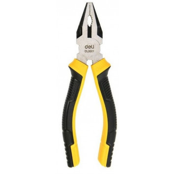 Плоскогубцы DL0001 комби 160мм, 2-хкомпонентная прорезиненная рукоять Deli