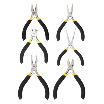 Н-р DL103205-6 мини-плоскогубцев (6 предметов, прорезиненная ручка) Deli