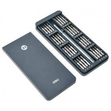 Н-р DL241033 прецизионных отверток (отвертка + 32 биты), сталь S2 + Cr-V Deli