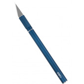 Нож DL359201B скальпель макетный цвет синий, 146x9мм, 10 лезвий в комп, алюм корпус Deli