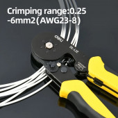 Пресс-клещи DL-L12 шестигранные для обжима наконечников 0,25-6 кв.мм Deli