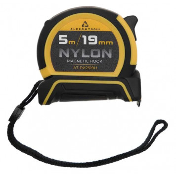 Рулетка АТ-РИ2519Н измерительная ALUKOMTOOLS AUTOLOCK NYLON 5х19, магнитный зацеп