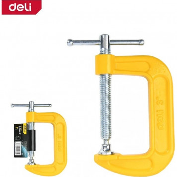 Струбцина DL-G203 G-образная усиленная высота зажима 75мм Deli-2