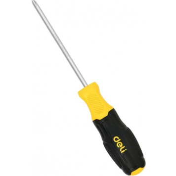 Отвертка Pozidriv Deli DL631001P PZ1x75мм сталь Cr-V, двухкомпонентная прорезиненная рукоять