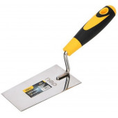 Кельма (мастерок) Deli DL509328 нержавеющая сталь, рабочая часть 65х80х140мм, форма "трапеция", прор