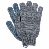 Перчатки рабочие хб, 7,5 класс, 6 нитей с ПВХ точкой, размер XL, серые, 1 пара