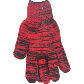 Перчатки рабочие хб, 10 класс, 6 нитей, с ПВХ точкой, размер XL, красные, 1 пара