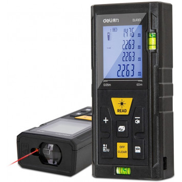 Дальномер DL4169 лазерный диапазон измерения 0,05~60м, точность измерения ±3мм Deli