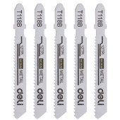 Пилки для электролобзика (5шт) по металлу Deli DH-QJT012-E4 тип T118B, 12TPI, 50мм