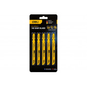 Пилки для электролобзика (5шт) по дереву Deli DH-QJT008-E1 тип T111C, 8TPI, 74мм