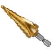 Сверло ступенчатое по металлу Deli DH-JTZ020-E2 (4-20мм, HSS M2, спиральная канавка, шестигранный хв