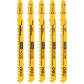 Пилки для электролобзика (5шт) по дереву Deli DH-QJT006-E2 тип T144D, 6TPI, 74мм