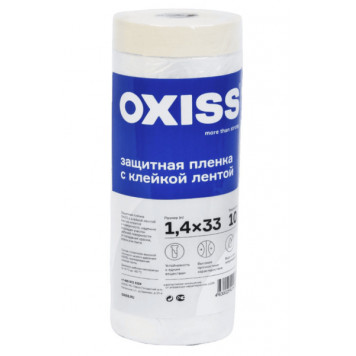 Пленка 1,4мх33м защитная строительная с клейкой лентой OXISS