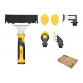 Шпатель DL365108 скребок многофункциональный 6-в-1 прорезиненная рукоятка Deli