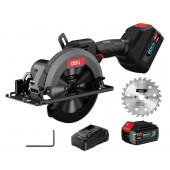 Пила DE-YJ20-1D4 циркуляр. аккум. (2 АКБ*4Ач + ЗУ, 20V, 6900об/мин, диаметр диска 150 Deli