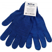 Перчатки рабочие х/б «ЛЮКС», 10 класс, 5 нитей, с ПВХ точкой, синие (бирка-хедер)