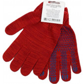 Перчатки рабочие х/б «ЛЮКС», 10 класс, 5 нитей, с ПВХ точкой, красные (бирка-хедер)
