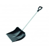Лопата для уборки снега 400х450х1380мм усиленная, морозостойкая, алюминиевый черенок, черная