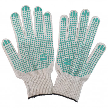 Перчатки 5Н х/б ПВХ ЛЮКС БЕЛЫЕ